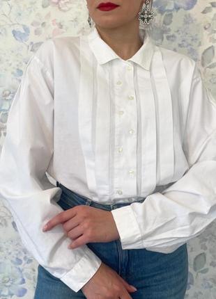 Винтажная австрийская белая рубашка блуза gossl 463 фото