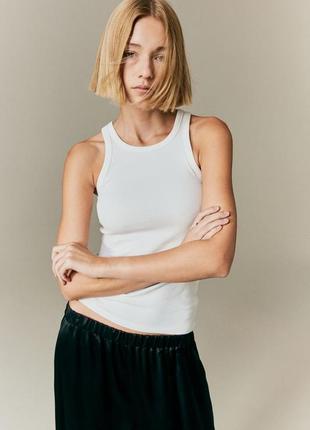 Ребристая безрукавка майка h&m
