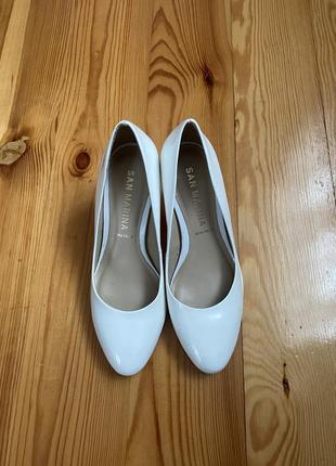 San marina білі туфлі ідеальні для нареченої, шкіра