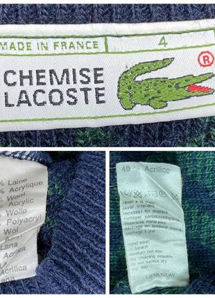 Винтажный шерстяной свитер lacoste chemise vintage7 фото