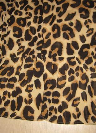 Xl, легка шифонова сукня cubus з леопардовим принтом, ярусами8 фото