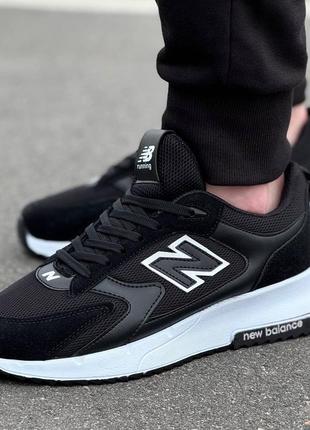 New balance кроссовки в сетку, черно-белые 40-44р5 фото