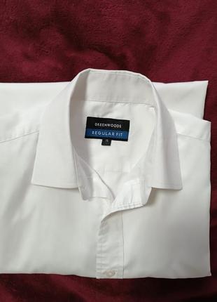 Мужская белая рубашка бренд1 фото