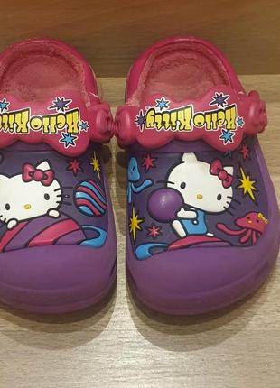 Теплі крокси, crocs hello kitty, 8-91 фото