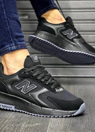 New balance кроссовки в сетку, черные 40-44р