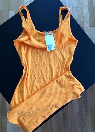 Платье майка по фигуре в рубчик divided