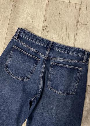 Прямі сині  джинси zara mid-rise straight loose fit розмір 4210 фото