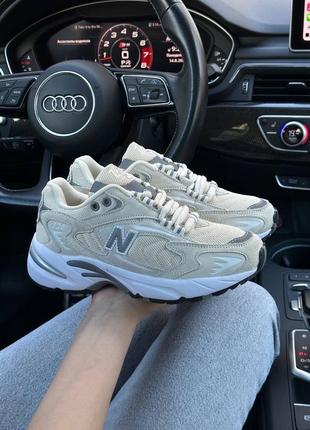 Женские кроссовки в стиле new balance 7251516 Belенс / демисезонные / весенние, летние, осенние / обувь / кожа, замша, сетка / белые, черные, серые, бежевые4 фото