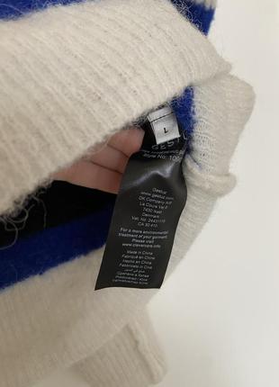 Оригинальный базовый шерстяной свитер gestuz sweater, белая талая кофта, в полоску, полосатый джемпер, шерстяной, теплый осенний зимний овечий5 фото