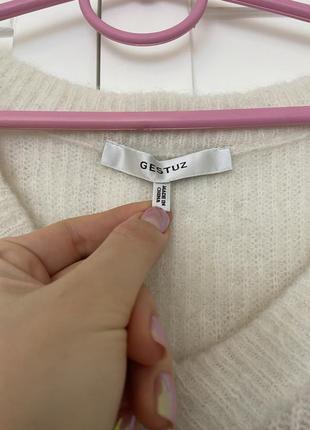 Оригинальный базовый шерстяной свитер gestuz sweater, белая талая кофта, в полоску, полосатый джемпер, шерстяной, теплый осенний зимний овечий4 фото