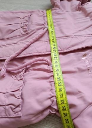 Парка куртка курточка утеплена осінь осіння весна демосезон деми демосезонна рожева капюшон капишон9 фото