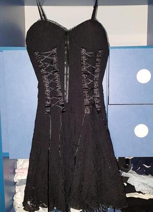 Готична сукня міні гипюрова сукня корсет гіпюрова неформальна2 фото