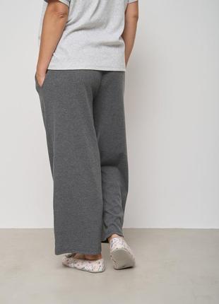 Комплект жіночий зі штанами-палаццо та футболкою  в рубчик,  батал7 фото
