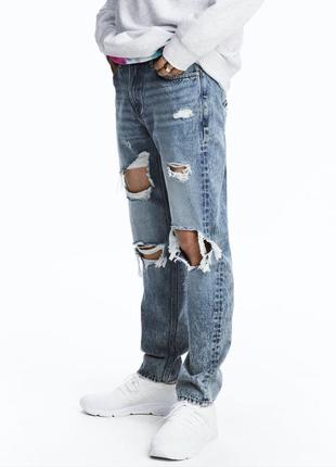 Джинсы h&m slim regular - trashed jeans !