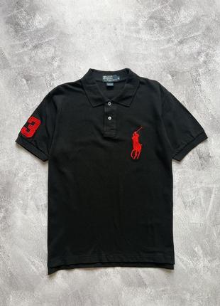 Черное оригинальное поло polo ralph lauren