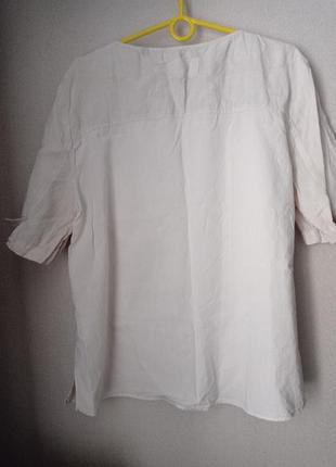 Блуза из комбинированных тканей( лён+хлопок), цвет бежевый, размер 48-522 фото