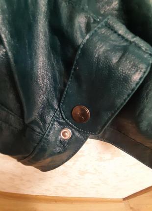 Нова брендова пряма куртка кожанка в смарагдовому кольорі uni sex buffalo5 фото