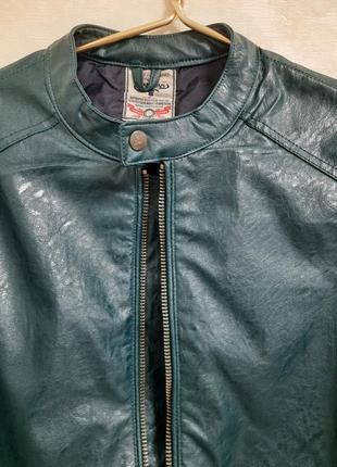 Нова брендова пряма куртка кожанка в смарагдовому кольорі uni sex buffalo3 фото