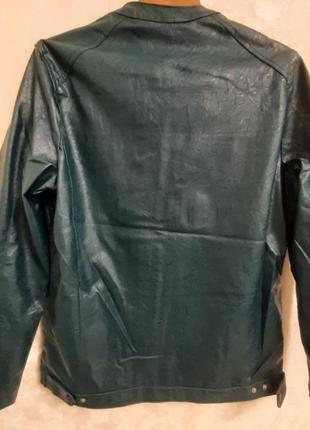 Нова брендова пряма куртка кожанка в смарагдовому кольорі uni sex buffalo2 фото