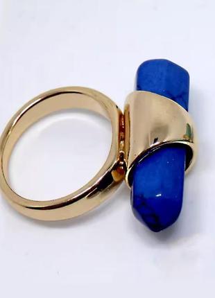 Кольцо с синем камнем дизайнерская бижутерия уценка