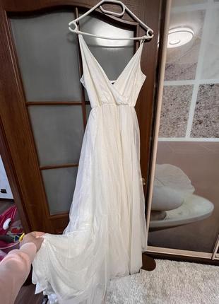 Роскошное свадебное платье с блесками1 фото