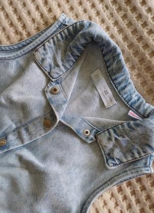 Костюм, комплект джинсовый шорты + рубашка zara 4-5 года2 фото