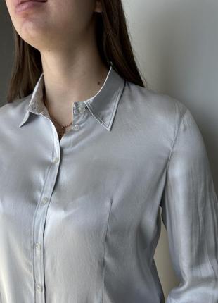 100% шелк рубашка блуза8 фото