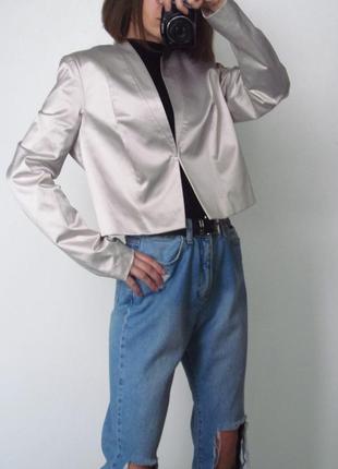 Піджак/жакет жіночий сріблястий 🤍3 фото