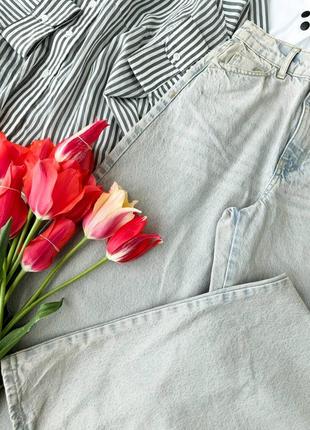 Джинси палаццо з широкими штанинами zara, щільний, цупкий джинс2 фото