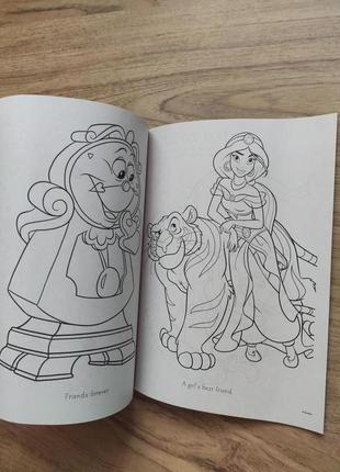 Дитяча розмальовка на англійський мові activity book usa принцеси princess disney рапунцель, жасмін