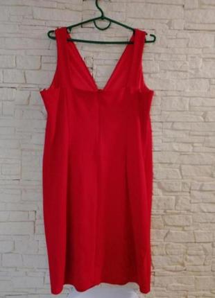 Женское платье миди красного цвета большой размер 52-542 фото