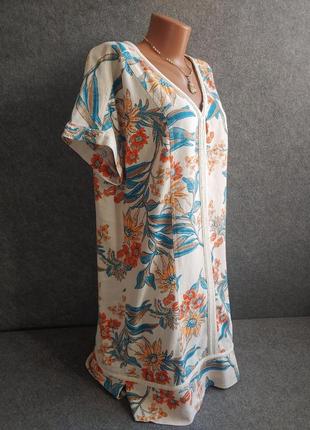 Прямое платье из смесового льна со спущенным плечом 48-50 размера2 фото