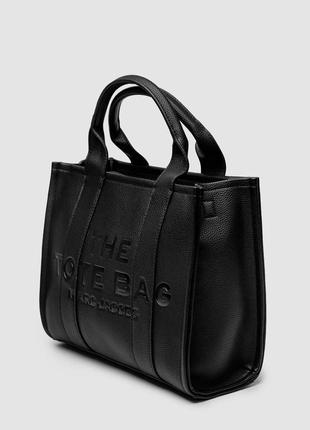 Marc jacobs  the leather medium tote bag black2 фото