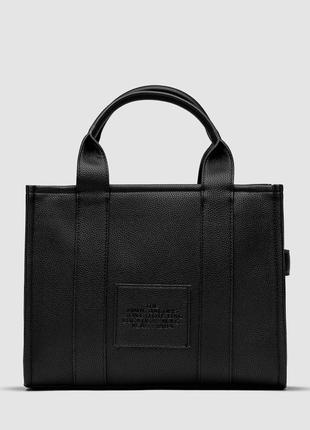 Marc jacobs  the leather medium tote bag black4 фото