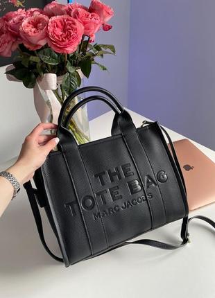 Marc jacobs  the leather medium tote bag black7 фото