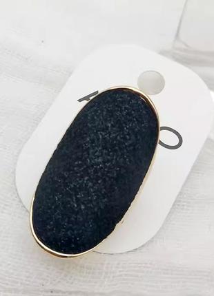 Широкое кольцо черное кольцо бижутерия блестящее бренд2 фото