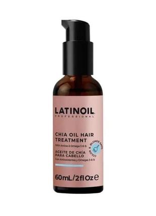 Олія для волосся відновлююча з олією чиа latinoil chia oil hair treatment 60 мл1 фото