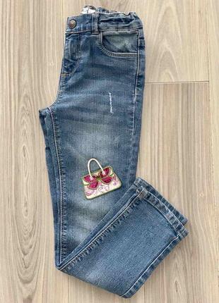Красиві джинси для стильної дівчинки на 6-7 років.1 фото
