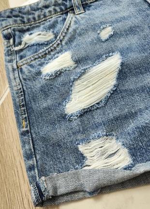 Короткие джинсовые шорты ♥️ с потертостями, женские7 фото