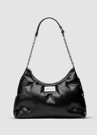 Maison margiela black glam slam large shoulder bag