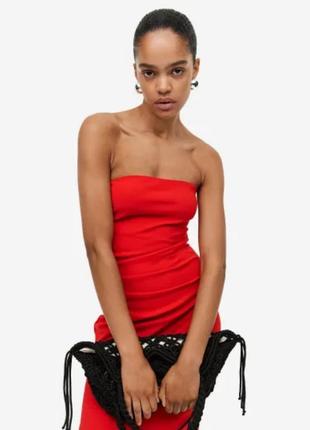 Красное платье h&m