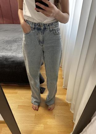 Джинсы голубые wide leg