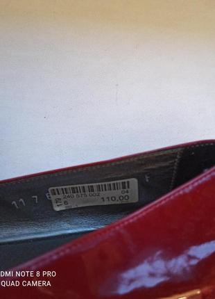 Темно красные кожаные лаковые  мокасины sioux с технологией sacchetto р. 39, стельки 25-25, 5 см***10 фото