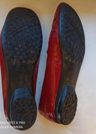 Темно красные кожаные лаковые  мокасины sioux с технологией sacchetto р. 39, стельки 25-25, 5 см***6 фото