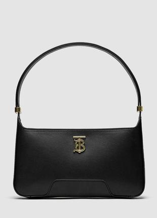 Burberry leather tb shoulder bag "black"1 фото