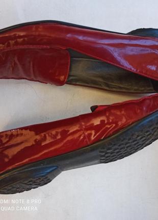 Темно красные кожаные лаковые  мокасины sioux с технологией sacchetto р. 39, стельки 25-25, 5 см***3 фото