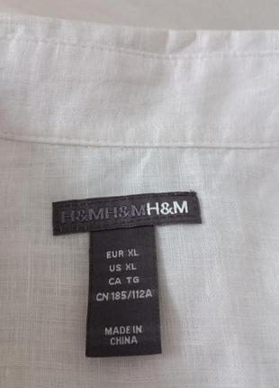 Белоснежная рубашка лен h&amp;m4 фото