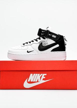 Женские кроссовки nike air force 1 high utility white black1 фото