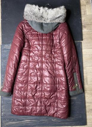 Зимова куртка пуховик зимовий з натуральних хутром2 фото
