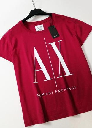 Брендовая свободная футболка с логотипом armani exchange оригинал1 фото